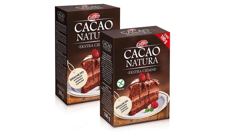 Kakao ciemne CACAO NATURA Celiko – opakowanie 100 g oraz 200 g.